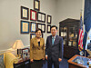 First Vice Foreign Minister Park Yoon-joo, right, poses for a photo with U.S. Rep. Young Kim (R-CA), who chairs the subcommittee on East Asia and Pacific affairs under the House Foreign Affairs Committee, during their meeting in Washington, on May 21, in this photo provided by Seoul's Foreign Ministry. [YONHAP]