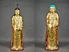 A pair of gilded wooden Bodhisattva statues at Wibong Temple in Wanju, North Jeolla, that the Korea Heritage Service announced on April 30 would be designated as treasures. [KOREA HERITAGE SERVICE]