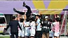Naegohyang Women's FC players celebrate after beating Tokyo Verdy Beleza to win the Asian Football Confederation Women's Champions League title at Suwon Stadium in Suwon, Gyeonggi, on May 23. [NEWS1]