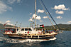The Global Summud Flotilla's boats, carrying activists and humanitarian aid, depart for Gaza from the port of Marmaris, Turkey, on May 14. [AP PHOTO/YONHAP]