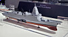 A model of the Korea Destroyer Next Generation is displayed at an exhibition in Busan's Haeundae District on June 7, 2023. [YONHAP]