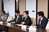 Trade Minister Yeo Han-koo, second from right, speaks during a meeting with the delegation for relations with the Korean Peninsula from the European Parliament on May 28. [MINISTRY OF TRADE, INDUSTRY AND RESOURCES]