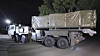 A vehicle carrying the first batch of domestically-developed long-range missiles arrives at Camp Kengun in Kumamoto, southwestern Japan, on March 9, in this photo provided by Kyodo News. [AP/YONHAP]