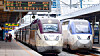 An SRT on the left, bound for Suseo in Gangnam District, southern Seoul, and a KTX train wait to depart Pohang Station in Pohang, North Gyeongsang, on Sept. 3, 2023. [NEWS1]