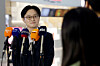 Industry Minister Kim Jung-kwan speaks before his departure to Canada at Incheon International Airport on March 5. [NEWS1]