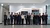 Incheon National University faculty and staff pose for a group photo during the unveiling ceremony of a plaque for the university's new Institute of Marine and Fisheries Industry on May 11. [INCHEON NATIONAL UNIVERSITY]