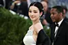 aespa's Karina arrives at the 2026 Met Gala celebrating ″Costume Art″ at the Metropolitan Museum of Art in New York on May 4. [AFP/YONHAP]