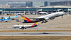 Aircrafts are taking off from the Incheon International Airport on April 16. [NEWS1]