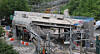 Debris is seen at the scene one day after part of the deck collapsed at the Seosomun Overpass demolition site in Seodaemun District, western Seoul, on May 27. [NEWS1]