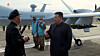 North Korean leader Kim Jong-un, right, oversees an unmanned aerial vehicle, dubbed ″Saetbyol-9,″ in a footage disclosed by the regime-controlled Korean Central Television on January 2024. [KOREAN CENTRAL TELEVISION/YONHAP]