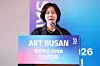 Art Busan founder and chair Sohn Young-hee speaks during a press conference at the Shilla Seoul in Jung District, central Seoul on April 28. [YONHAP]