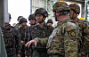 Army Chief of Staff Gen. Kim Gyu-ha, center, U.S. Army. Lt. Gen. Joseph Hilbert, commanding general of Eighth Army, and other officials visit a facility at Camp Carroll, a U.S. military installation Chilgok County, North Gyeongsang, on March 16, 2026, in this photo provided by the Republic of Korea Army. [REPUBLIC OF KOREA ARMY]