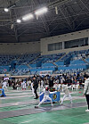 Fencers compete during a competition in Korea. [LEE JUNHO]