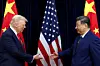 U.S. President Donald Trump, left, shakes hands with Chinese President Xi Jinping as they hold a bilateral meeting at Gimhae International Airport, on the sidelines of the APEC summit, in Busan on Oct. 30, 2025. [REUTERS/YONHAP]