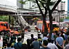 The scene of the Seosomun Overpass collapse in Seodaemun District, western Seoul, on May 26. [YONHAP]