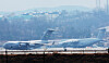 C-5 and C-17 U.S. military transport aircraft wait on the tarmac at Osan Air Base in Pyeongtaek, Gyeonggi, on Mar. 6. [YONHAP]