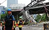 Part of the Seosomun Overpass lies on the ground after a partial collapse in Seodaemun District, western Seoul, on May 26. [YONHAP]