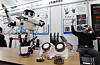 Follow my lead-- A humanoid robot mimics the movements of an employee from a company participating in the 2026 Seoul National University AI Summit held at the school in southern Seoul on April 2. [YONHAP]