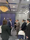 Foreign Minister Cho Hyun, center, talks to the U.S. delegation in a photo uploaded to Cho's X account on June 3. [SCREEN CAPTURE]