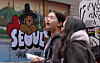 Visitors are seen in the streets of Myeongdong in central Seoul in February. [NEWS1]