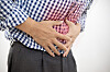 A person is depicted experiencing pain in the pancreatic area in this stock image [JOONGANG ILBO]