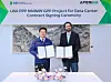 Han Ju-seok, head of HD Hyundai Heavy Industries' engine and machinery division, left, and Aaron Wheeler, CEO of Aperion Energy Group, pose for a photo after signing a contract for the supply of power generation systems. [HD HYUNDAI HEAVY INDUSTRIES]