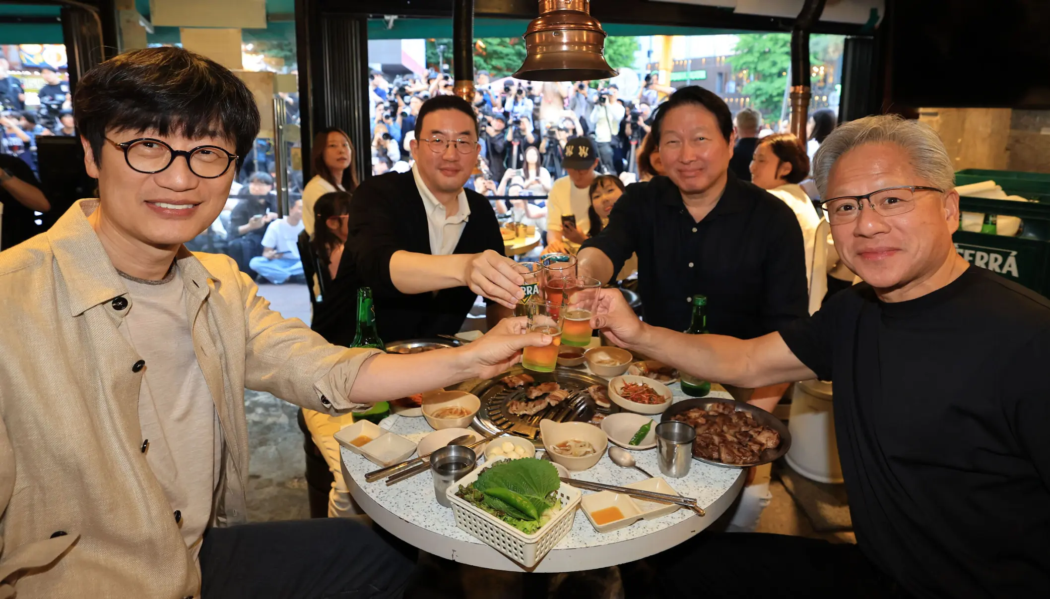 Jensen Huang meets Korean tech titans over grilled pork — in pictures episode artwork