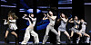 izna members dance onstage during a showcase performance at Blue Square in Seoul.
