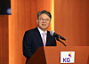 Kwak Jea-sun, chairman of KG Group, speaks at a press conference in Yeouido, western Seoul, on June 9.
