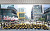 Workers from Kakao and its affiliate hold a rally against the company in Seongnam, Gyeonggi, on June 10.
