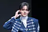 Ampers&One’s Seungmo poses for photos during a showcase for the release of the group’s fourth EP, “Definition,” at Nodeul Island Live House in central Seoul on April 8. [DANIELA GONZALEZ PEREZ]