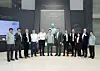 Senior executives from Canada’s Irving Shipbuilding pose for a commemorative photo in front of the bust of HD Hyundai’s founder, Chung Ju-yung, while visiting HD Hyundai Heavy Industries' Ulsan headquarters in early May. Sixth from the left is Joo Won-ho, president of HD Hyundai Heavy Industries and head of the naval and medium-size shipbuilding business unit, and seventh from the left is Dirk Lesko, president of Irving Shipbuilding. [HD HYUNDAI]