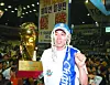 Lee Sang-min, during his playing career at Jeonju KCC Egis, celebrates after winning the KBL championship during the 2003-04 season. [KOREA BASKETBALL LEAGUE]