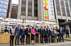 ASEAN-Korea Centre Secretary General Kim Jae-shin, sixth from right, Asean ambassadors to Korea and Bae Jun-hyoung, director general of the Bureau of International Trade Relations at the Ministry of Trade, Industry and Energy, pose at the opening ceremony of '2026 ASEAN Panorama' at the Seoul ASEAN Hall in central Seoul on May 7. [ASEAN-KOREA CENTRE]