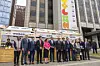 ASEAN-Korea Centre Secretary General Kim Jae-shin, sixth from right, Asean ambassadors to Korea and Bae Jun-hyoung, director general of the Bureau of International Trade Relations at the Ministry of Trade, Industry and Energy, pose at the opening ceremony of '2026 ASEAN Panorama' at the Seoul ASEAN Hall in central Seoul on May 7. [ASEAN-KOREA CENTRE]