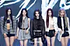 Girl group Meovv poses for photos during a press conference for the release of its second EP “Bite Now” at Cube Convention Center in western Seoul on June 1. [DANIELA GONZALEZ PEREZ]