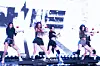 Girl group Meovv performs the B-side track “Hit 'Em” during a press showcase for the release of its second EP “Bite Now” at Cube Convention Center in western Seoul on June 1. [DANIELA GONZALEZ PEREZ]