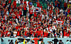 Korean football fans celebrate with Son Heung-min, wearing No. 7, center, after Korea qualified for the knockout stage at the FIFA World Cup Qatar 2022. [REUTERS/YONHAP]