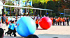 Third graders roll balls during a fall sports day at Bugok Elementary School in Bupyeong District, Incheon, on Oct. 28, 2025. [YONHAP]