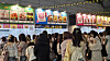 Concertgoers wait in line to order quick bites and snacks at a booth selling Korean food during KCON Japan 2026 held in Chiba, Japan, on May 8. [NOH YU-RIM]