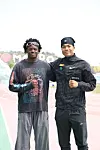 Sprinters Biwesa Daniel Kashama of Ansan City Hall, left, and Joel Jin Nwamadi of Yecheon County Office [KOREA ASSOCIATION OF ATHLETICS FEDERATIONS]