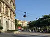 The Sun World cable car passes over the terminal designed like the Roman Colosseum in Phu Quoc, Vietnam. [SEO JI-EUN]