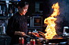 Chef Park Eun-yeong cooks at Nuwa, a Chinese restaurant in Gangnam District, southern Seoul, on March 20. [JUN MIN-KYU]