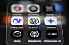 A mobile phone display shows the icons of the AI apps Deepseek, Chatgpt and Gemini [EPA/YONHAP]