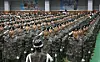 Recruits salute during a basic training completion ceremony at a recruit training battalion in Imsil County, North Jeolla on March 18. [NEWS1]