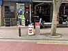 An ashtray bin and trash can installed by the Mapo District Office in Hongdae, western Seoul, pictured on April 27. [SHIN MIN-HEE]