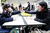 An incoming first-grader high-fives a teacher at Palgong Elementary School in Dong District, Daegu, during a preliminary enrollment event for the 2026 school year on Jan. 5. [NEWS1]