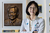 Professor Chae Jong-hee of Seoul National University Hospital pose in front of a display bearing the names of donors in the lobby of Seoul National University Children’s Hospital during an interview with JoongAng Ilbo on May 22. [JANG JIN-YOUNG]