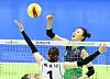 Yang Hyo-jin of Hyundai Hillstate attacks during a the match against Korea Expressway Hi-pass on Tuesday at Suwon Gymnasium in Suwon. [YONHAP]