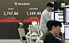 A screen in Hana Bank's trading room in central Seoul shows the Kospi closing at 2,747.86 points on Monday, up 0.04 percent, or 1.23 points, from the previous trading session. [YONHAP]